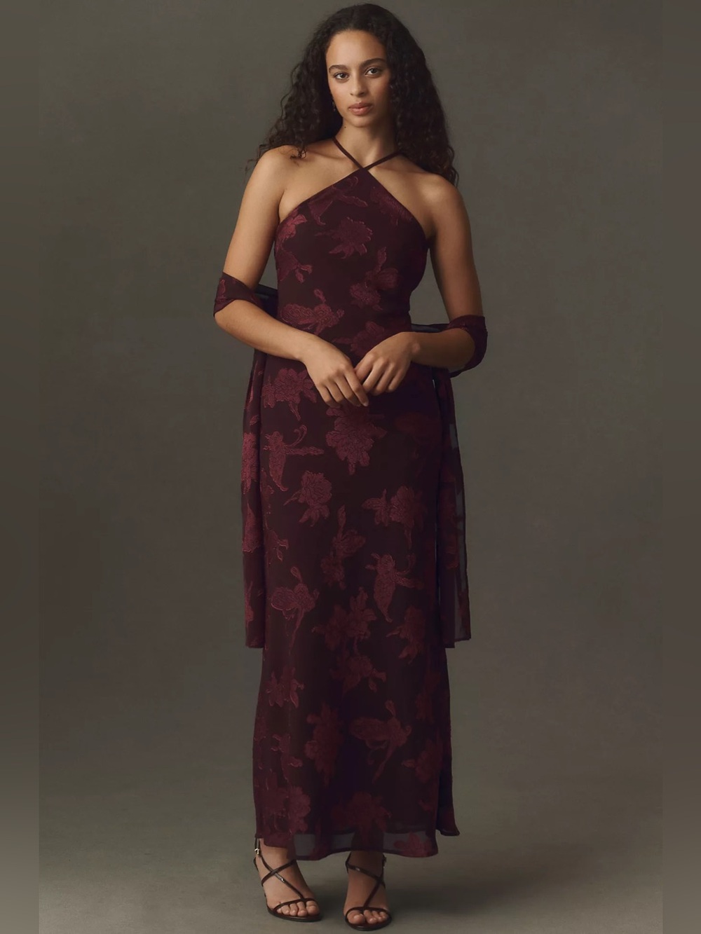 Hutch Burnout Scarf Slip Dress